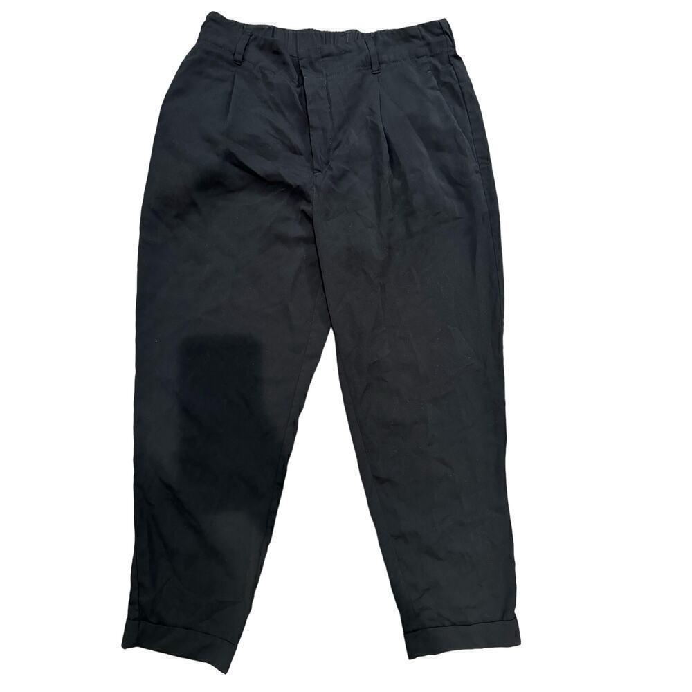 H&M Size 8 Elastic Waist Black Cropped Dress Pants